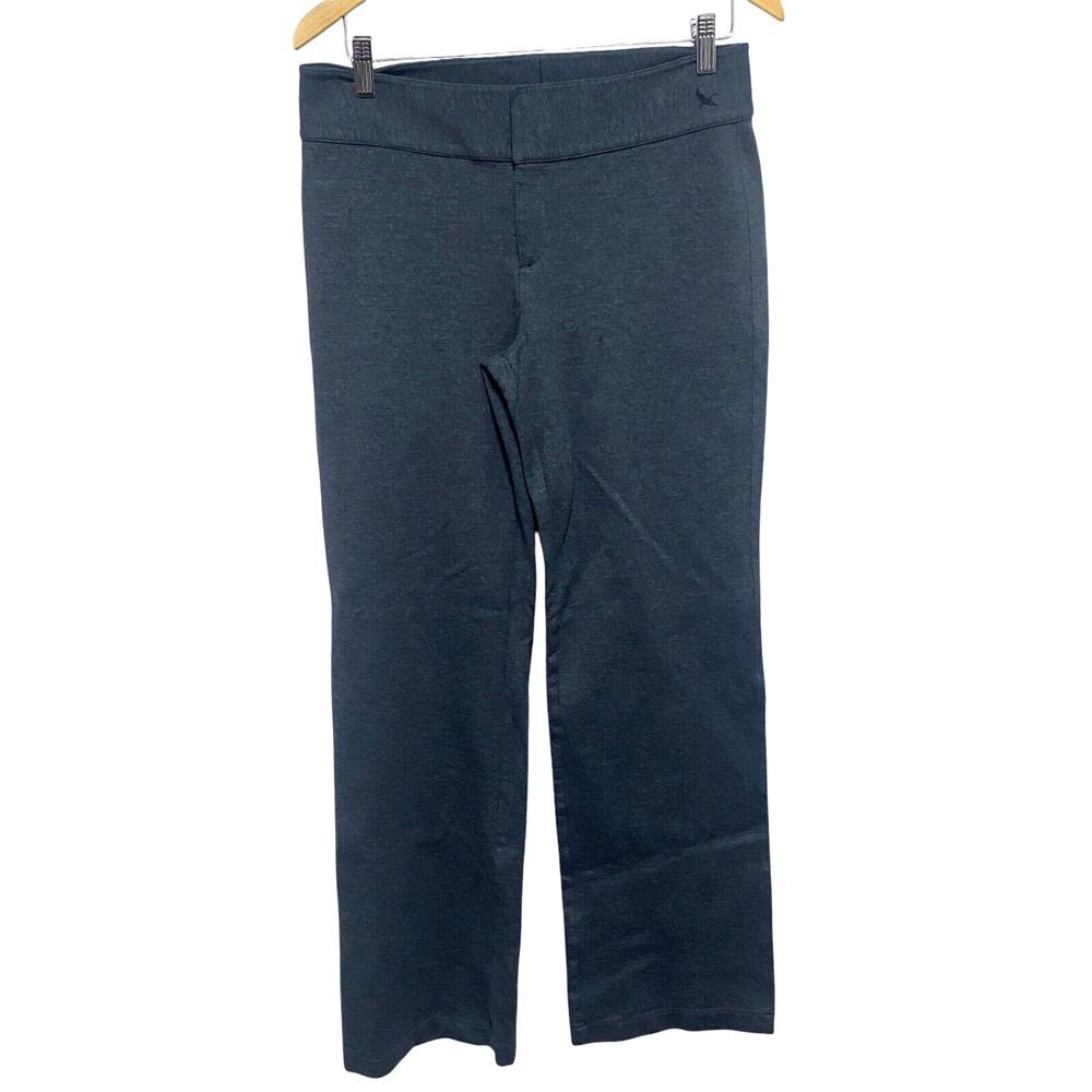 Eddie Bauer Travex Pants Womens 8 Dark Gray Wide Leg Ponte Knit Stretch Mid Rise